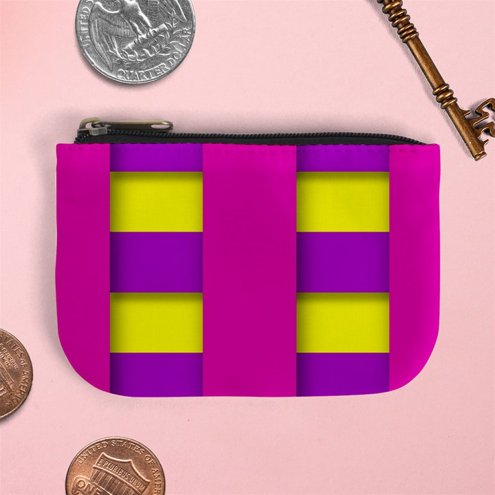 Florescent Pink Purple Abstract  Mini Coin Purses