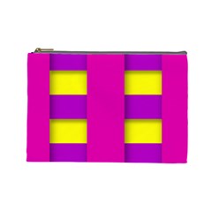 Florescent Pink Purple Abstract  Cosmetic Bag (large) 