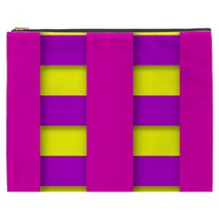 Florescent Pink Purple Abstract  Cosmetic Bag (xxxl) 