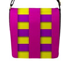 Florescent Pink Purple Abstract  Flap Messenger Bag (l) 