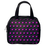 Pink Grey Polka-dot  Classic Handbags (One Side) Front