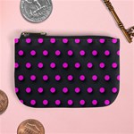 Pink Grey Polka-dot  Mini Coin Purses Front