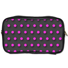 Pink Grey Polka-dot  Toiletries Bags