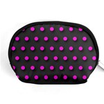 Pink Grey Polka-dot  Accessory Pouches (Medium)  Front