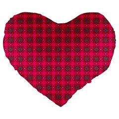 Cute Pattern Gifts Large 19  Premium Flano Heart Shape Cushions