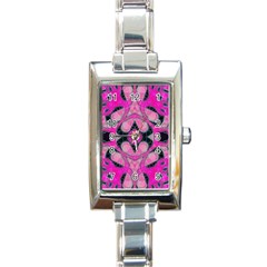 Pink Black Abstract  Rectangle Italian Charm Watches by OCDesignss