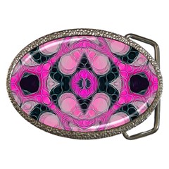 Pink Black Abstract  Belt Buckles