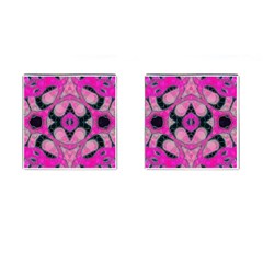 Pink Black Abstract  Cufflinks (square)