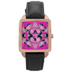 Pink Black Abstract  Rose Gold Watches