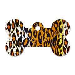 Brown Cheetah Abstract  Dog Tag Bone (one Side)