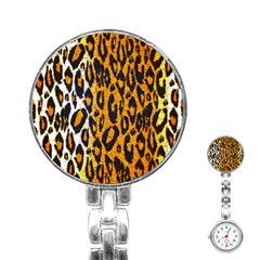 Brown Cheetah Abstract  Stainless Steel Nurses Watches