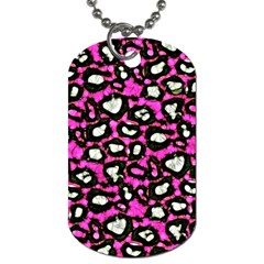 Pink Black Cheetah Abstract  Dog Tag (one Side) by OCDesignss