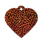 Red and Black Abstract  Dog Tag Heart (One Side) Front