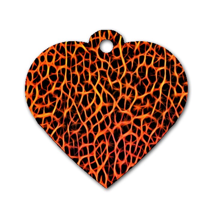 Red and Black Abstract  Dog Tag Heart (One Side)