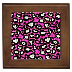 Pink Black Cheetah Abstract  Framed Tiles