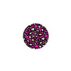 Pink Black Cheetah Abstract  1  Mini Magnets