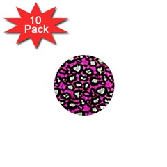 Pink Black Cheetah Abstract  1  Mini Magnet (10 Pack) 