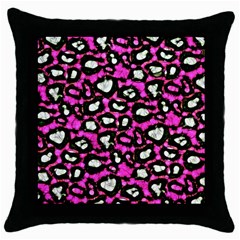 Pink Black Cheetah Abstract  Throw Pillow Cases (black)