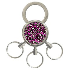 Pink Black Cheetah Abstract  3-ring Key Chains