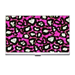 Pink Black Cheetah Abstract  Business Card Holders by OCDesignss