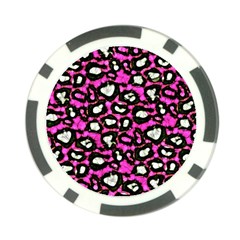 Pink Black Cheetah Abstract  Poker Chip Card Guards