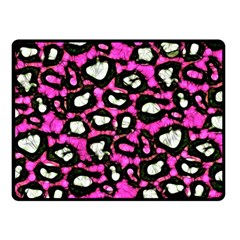 Pink Black Cheetah Abstract  Fleece Blanket (small) by OCDesignss