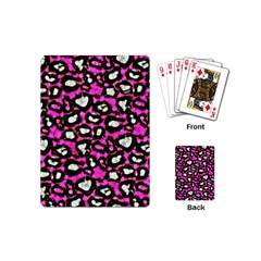 Pink Black Cheetah Abstract  Playing Cards (mini)  by OCDesignss