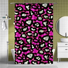 Pink Black Cheetah Abstract  Shower Curtain 48  X 72  (small) 