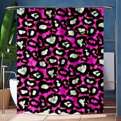 Pink Black Cheetah Abstract  Shower Curtain 60  X 72  (medium) 