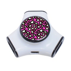 Pink Black Cheetah Abstract  3-port Usb Hub