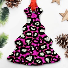 Pink Black Cheetah Abstract  Christmas Tree Ornament (2 Sides)