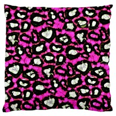 Pink Black Cheetah Abstract  Large Cushion Cases (two Sides) 