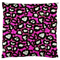 Pink Black Cheetah Abstract  Standard Flano Cushion Cases (one Side) 