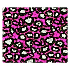 Pink Black Cheetah Abstract  Double Sided Flano Blanket (small)  by OCDesignss