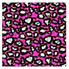 Pink Black Cheetah Abstract  Large Satin Scarf (square) by OCDesignss