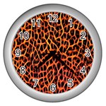 Lava Abstract Pattern  Wall Clocks (Silver)  Front