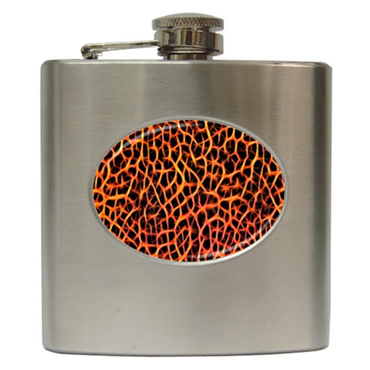 Lava Abstract Pattern  Hip Flask (6 oz)