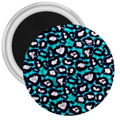 Turquoise Black Cheetah Abstract  3  Magnets by OCDesignss