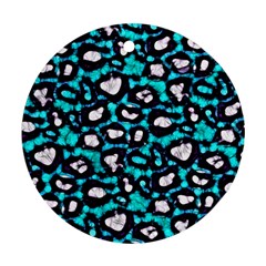 Turquoise Black Cheetah Abstract  Ornament (round)  by OCDesignss