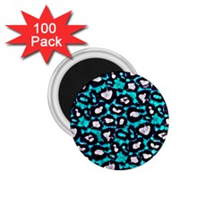 Turquoise Black Cheetah Abstract  1 75  Magnets (100 Pack)  by OCDesignss