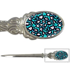 Turquoise Black Cheetah Abstract  Letter Openers