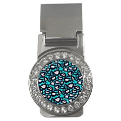 Turquoise Black Cheetah Abstract  Money Clips (cz)  by OCDesignss