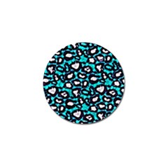 Turquoise Black Cheetah Abstract  Golf Ball Marker (10 pack)