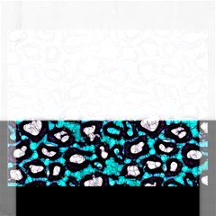 Turquoise Black Cheetah Abstract  Rectangular Jigsaw Puzzl