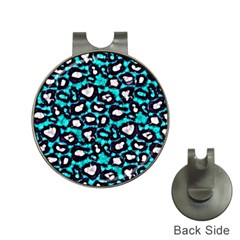 Turquoise Black Cheetah Abstract  Hat Clips with Golf Markers