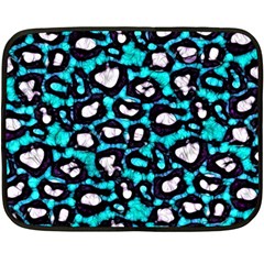 Turquoise Black Cheetah Abstract  Fleece Blanket (Mini)