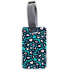 Turquoise Black Cheetah Abstract  Luggage Tags (one Side)  by OCDesignss