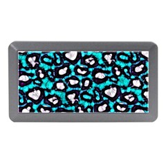 Turquoise Black Cheetah Abstract  Memory Card Reader (mini) by OCDesignss