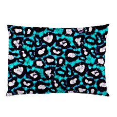 Turquoise Black Cheetah Abstract  Pillow Cases (Two Sides)