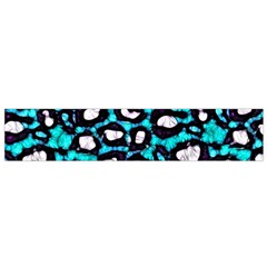 Turquoise Black Cheetah Abstract  Flano Scarf (Small) 